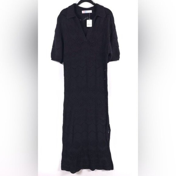 NWT FREE PEOPLE Islamorada Beach Knit Crochet Maxi Dress Coverup OB1496247 SMALL - Picture 1 of 16